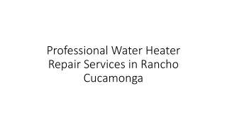 Professional Water Heater Repair Services in Rancho Cucamonga