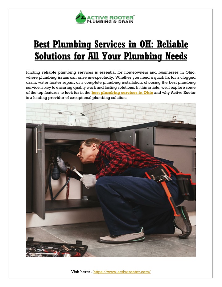 best plumbing services in oh reliable solutions