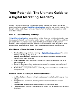 Your Potential_ The Ultimate Guide to a Digital Marketing Academy