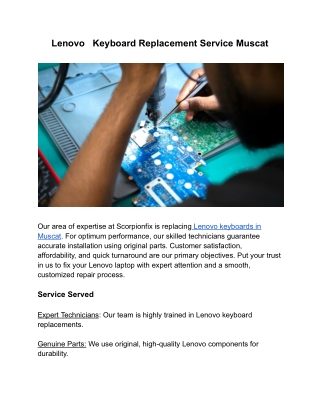 Lenovo   Keyboard Replacement Service Muscat