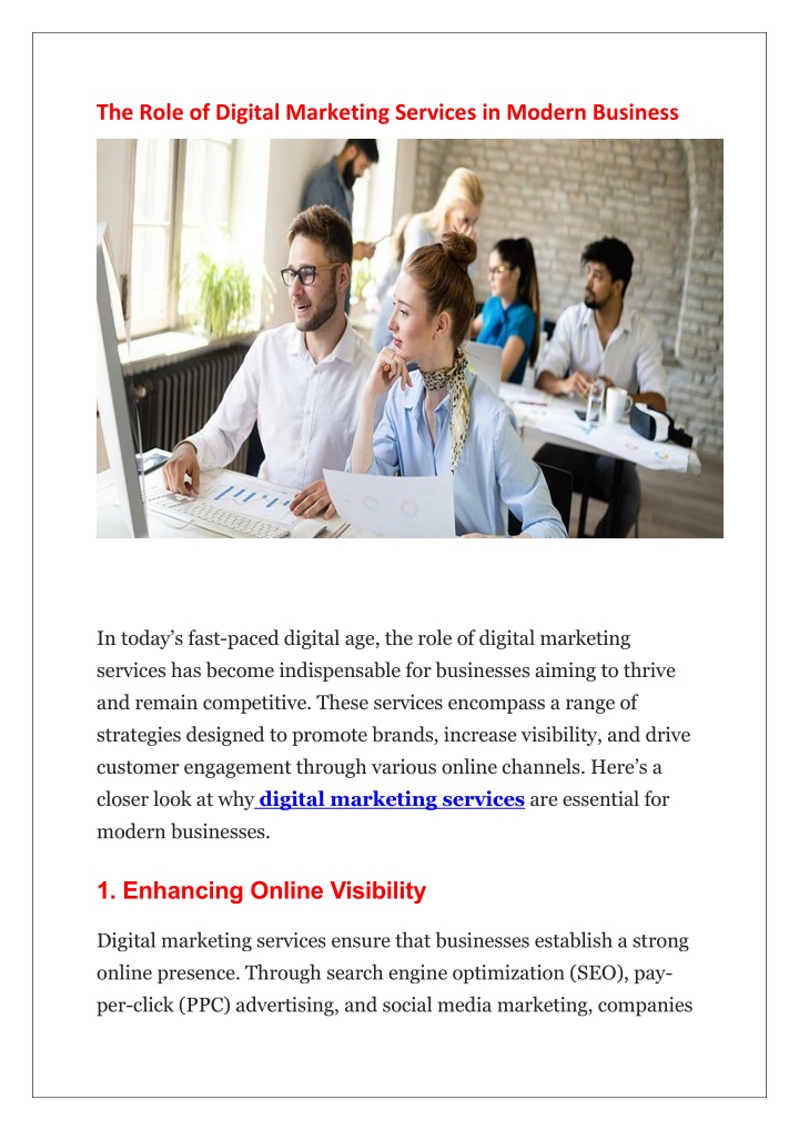 the role of digital marketing services in modern