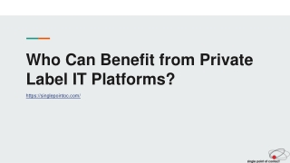 Who Can Benefit from Private Label IT Platforms?