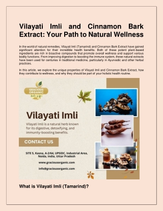 Vilayati Imli and Cinnamon Bark Extract: Your Path to Natural Wellness