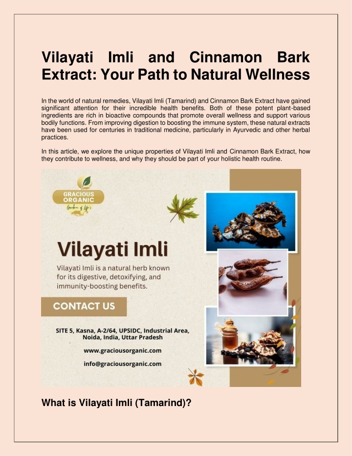 vilayati imli and cinnamon bark extract your path