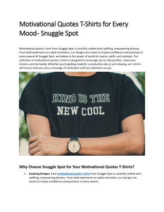 Motivational Quotes T-Shirts for Every Mood - Snuggle Spot