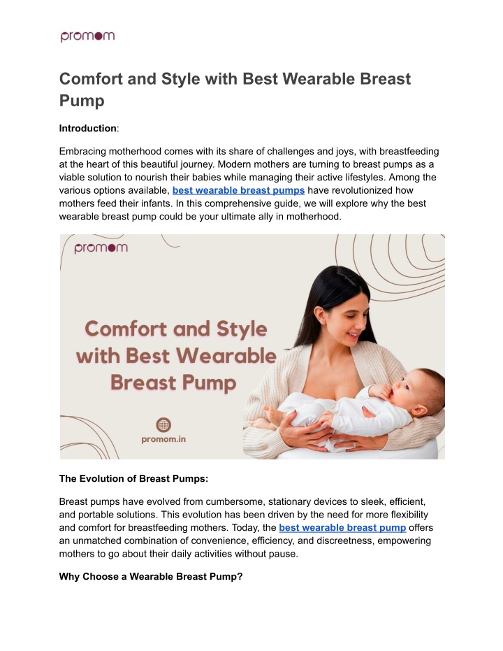 comfort and style with best wearable breast pump