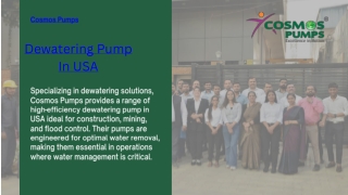 Dewatering Pump In USA- cosmos pumps