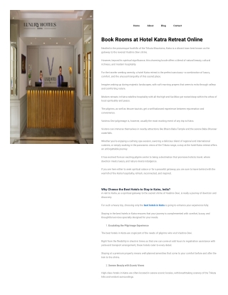 Book Rooms at Hotel Katra Retreat Online
