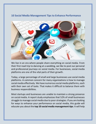 10 Social Media Management Tips to Enhance Performance