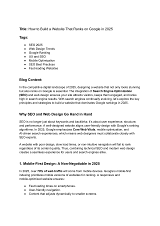 title how to build a website that ranks on google