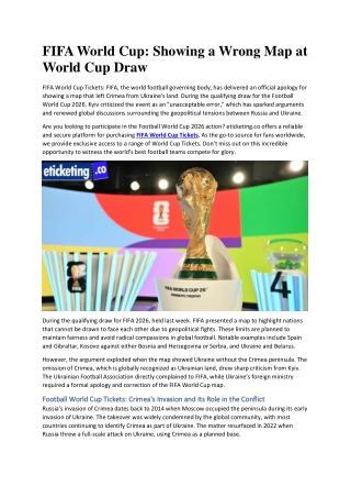 fifa world cup showing a wrong map at world