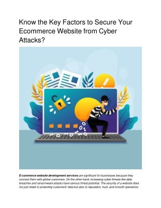 Know the Key Factors to Secure Your Ecommerce Website from Cyber Attacks_