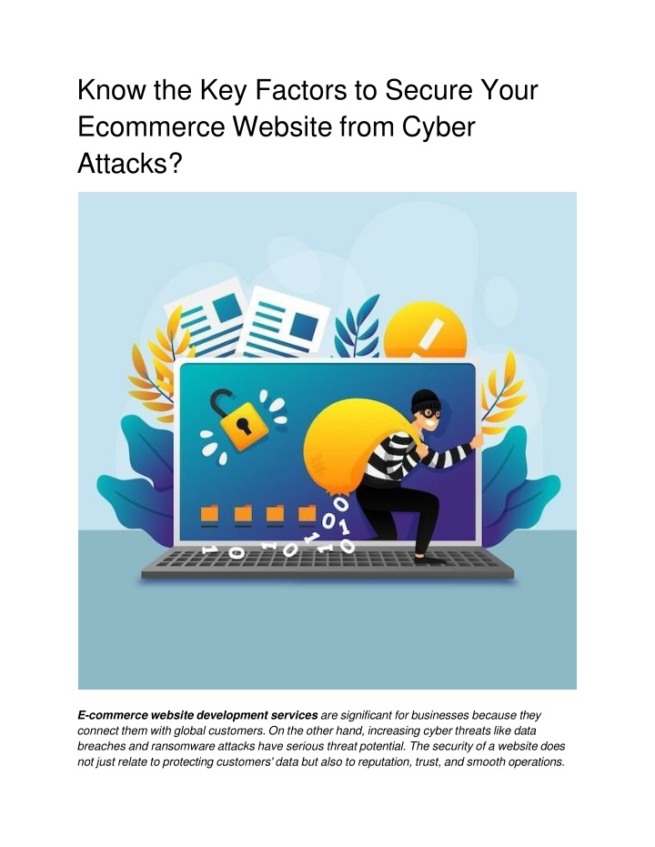 know the key factors to secure your ecommerce website from cyber attacks