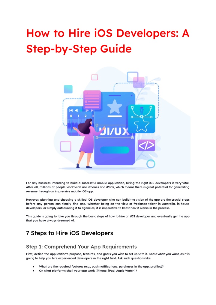 how to hire ios developers a step by step guide