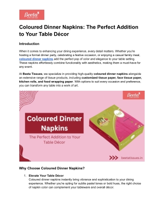 coloured dinner napkins the perfect addition