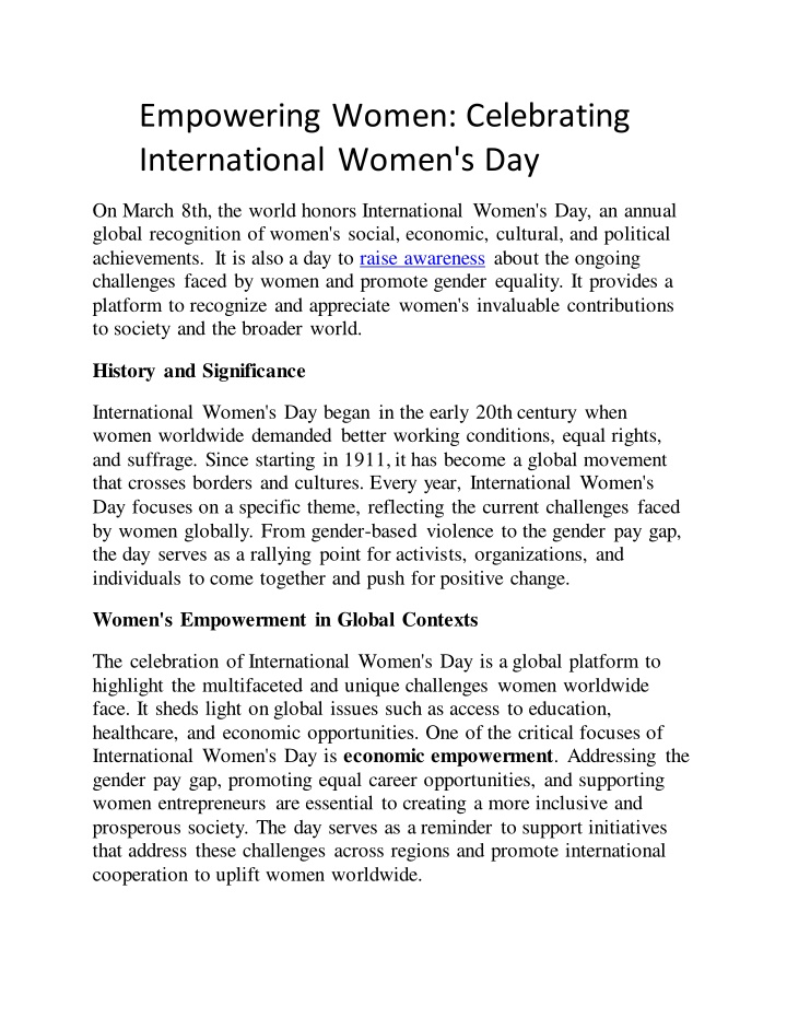 empowering women celebrating international women