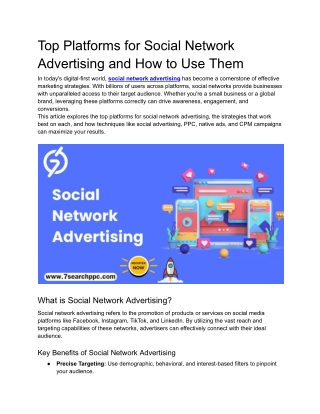 top platforms for social network advertising