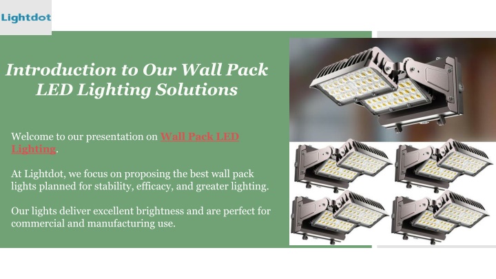 introduction to our wall pack led lighting