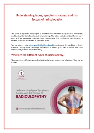 Understanding types, symptoms, causes, and risk factors of radiculopathy