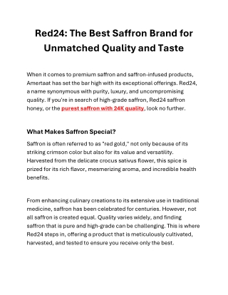Red24 - The Best Saffron Brand for Unmatched Quality and Taste