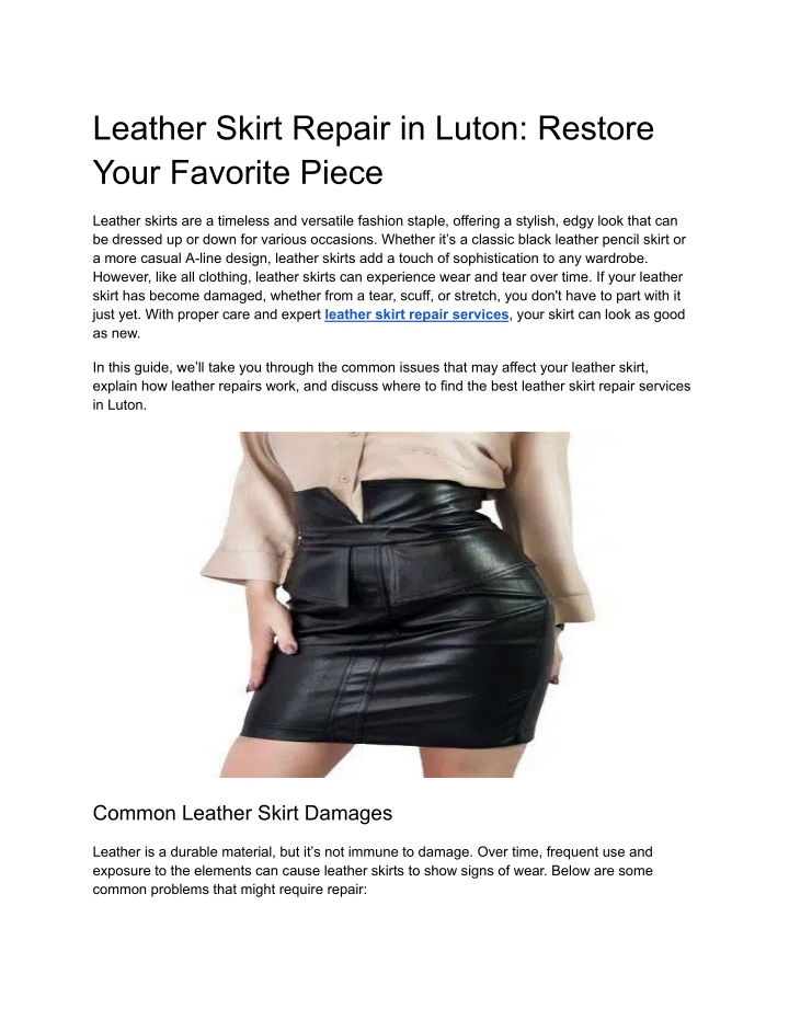 leather skirt repair in luton restore your