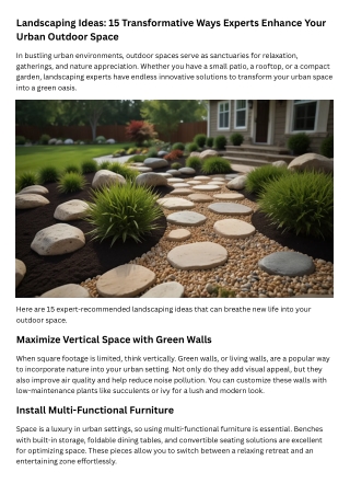Landscaping Ideas 15 Transformative Ways Experts Enhance Your Urban Outdoor Space