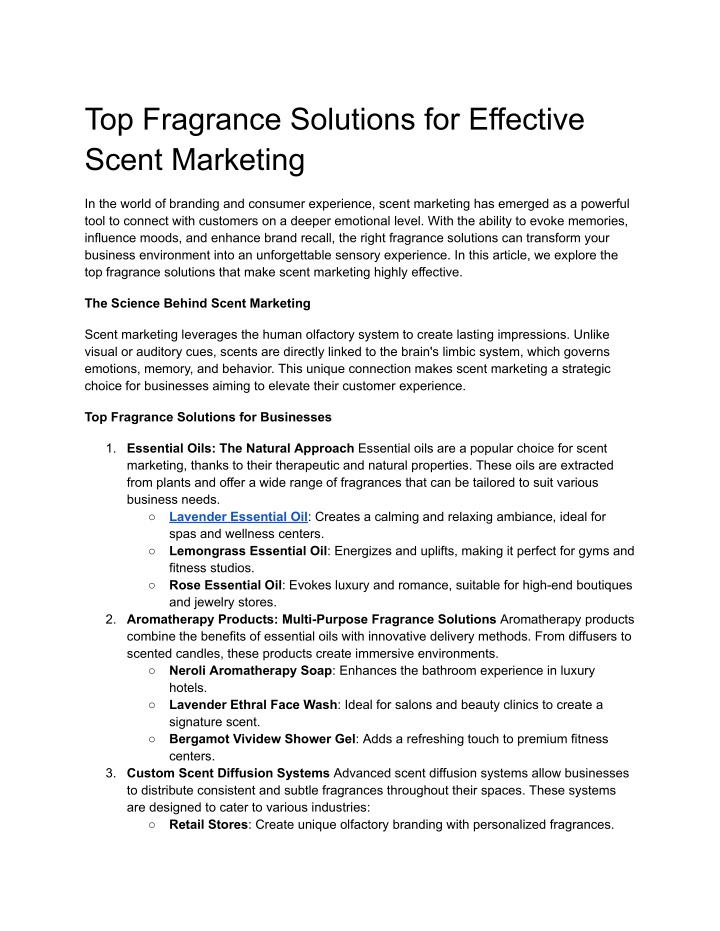 top fragrance solutions for effective scent