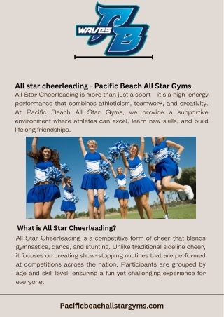 All star cheerleading - Pacific Beach All Star Gyms