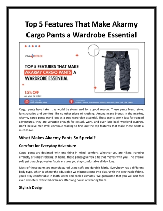 top 5 features that make akarmy cargo pants