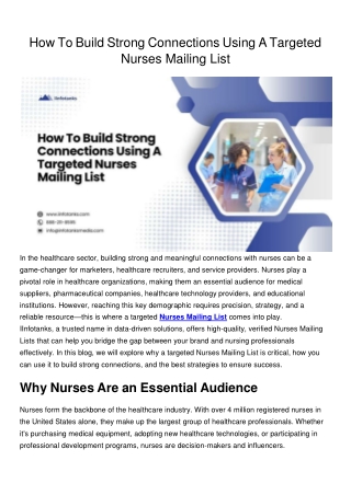 How To Build Strong Connections Using A Targeted Nurses Mailing List