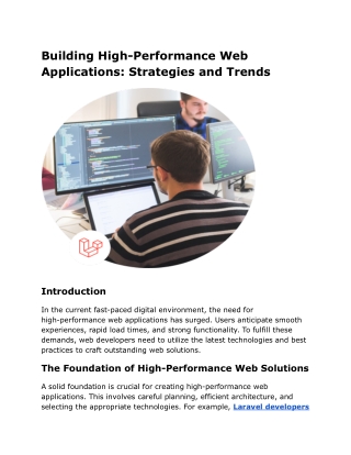 Building High-Performance Web Applications_ Strategies and Trends