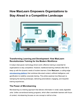 how maxlearn empowers organizations to stay ahead