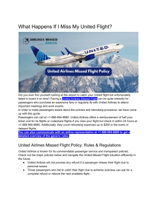 What Happens If I Miss My United Flight?