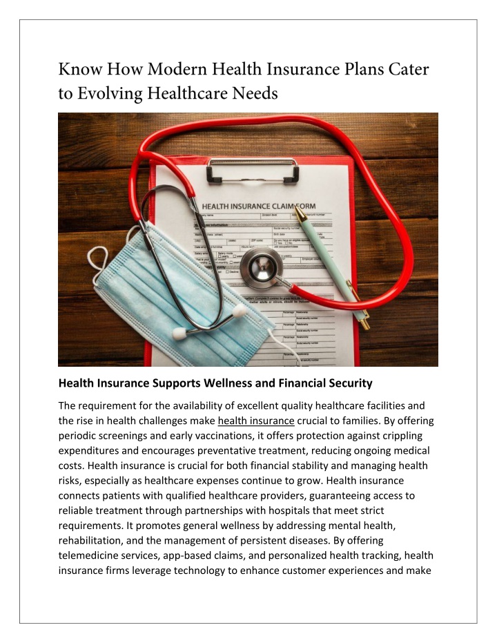 health insurance supports wellness and financial