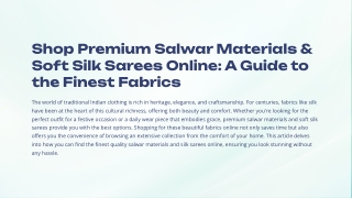 Shop-Premium-Salwar-Materials-and Soft Silk Sarees Online