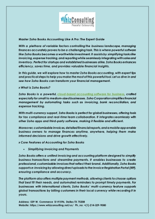 Master Zoho Books Accounting Like A Pro-The Expert Guide