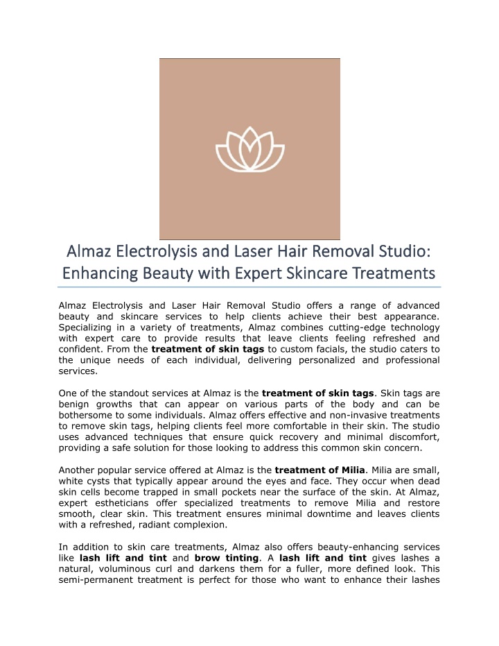 almaz electrolysis and laser hair removal studio