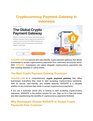 Cryptocurrency Payment Gateway in Indonesia