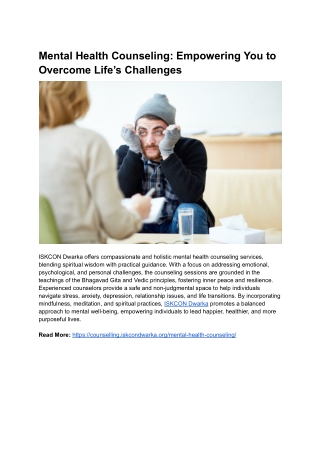 Mental Health Counseling_ Empowering You to Overcome Life’s Challenges