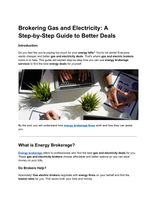 brokering gas and electricity a step by step