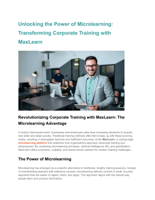 unlocking the power of microlearning
