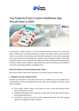top features every custom healthcare app should