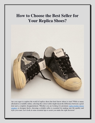 How to Choose the Best Seller for Your Replica Shoes