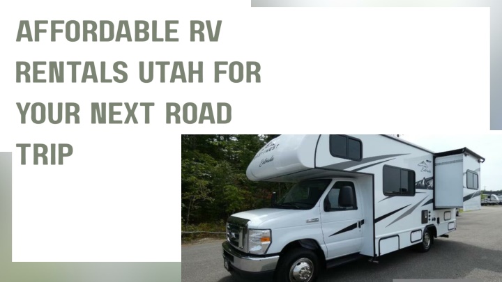 affordable rv rentals utah for your next road trip