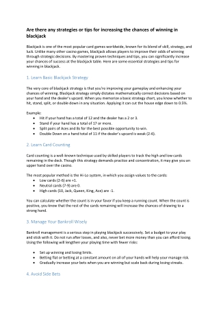 are there any strategies or tips for increasing