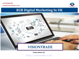 B2B Digital Marketing In UK