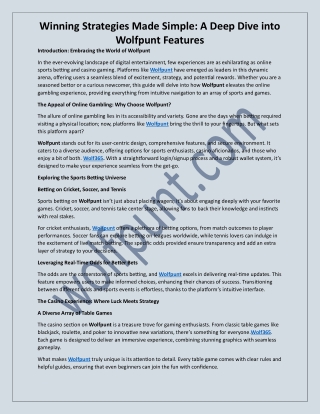 winning strategies made simple a deep dive into