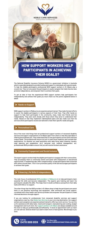 How Support Workers Help Participants in Achieving Their Goals