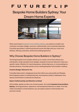 Bespoke Home Builders Sydney