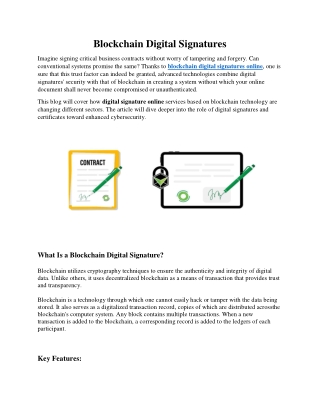 Blockchain Digital Signatures